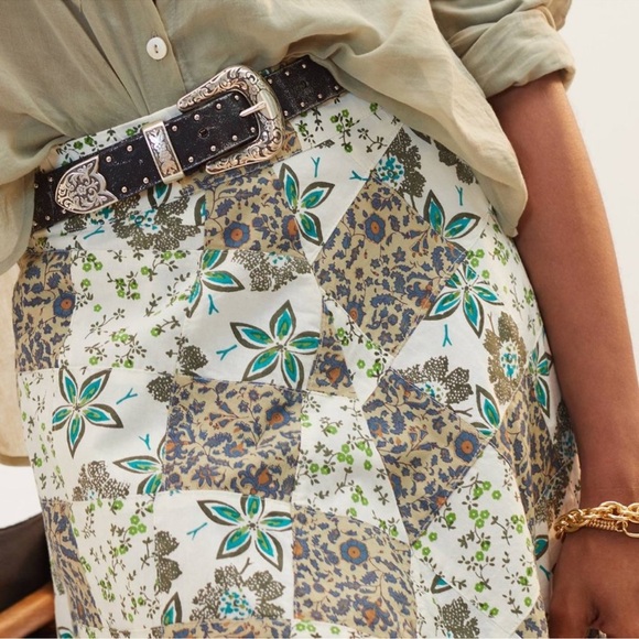 ANTHROPOLOGIE RAGA PATCHWORK COTTON MAXI SKIRT size S - Picture 3 of 5